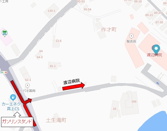 当院への入り口付近の地図